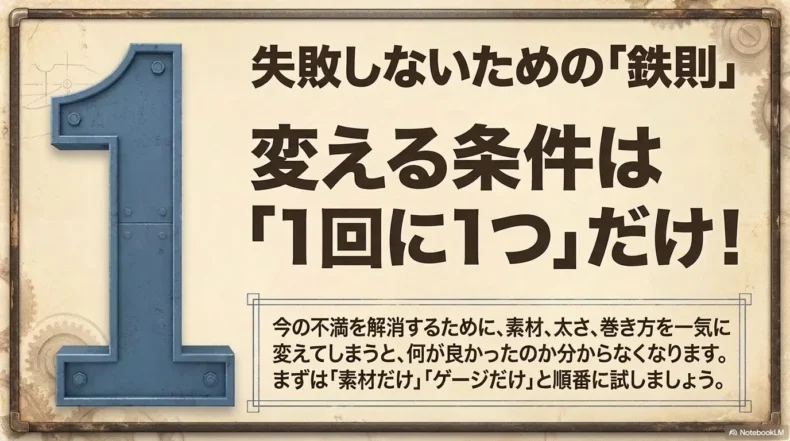素材やゲージ、巻き方を一度に変えず一つずつ比較するベース弦選びの鉄則