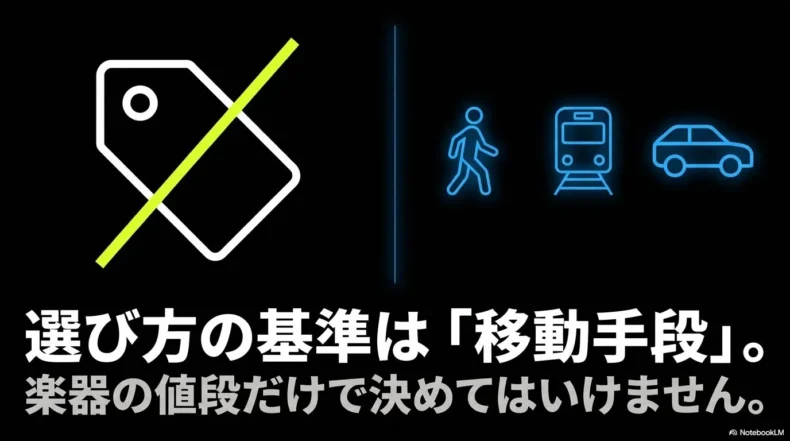 エレキベースケースを徒歩・電車・車などの移動手段から選ぶ考え方