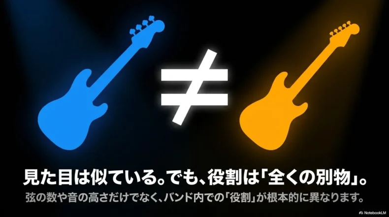 エレキベースとエレキギターは別の楽器