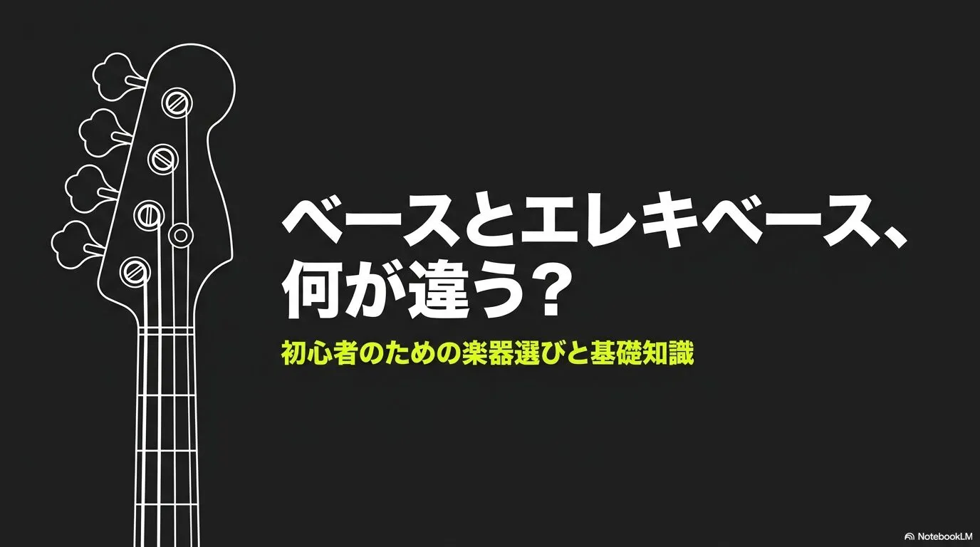 ベースとエレキベースの違いを初心者向けに紹介するタ