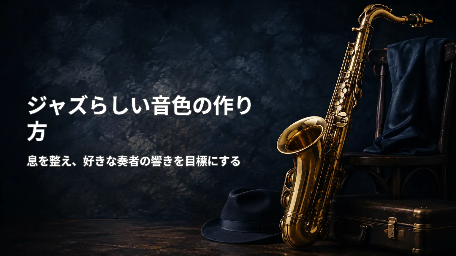 ジャズらしいサックスの音色を作るため、息や音程を整えるロングトーンと奏者の音色コピーを示した画像