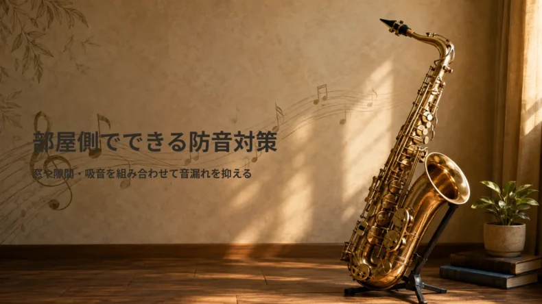 窓やドアの隙間、カーテンやカーペットなど自宅の部屋側で行うサックス防音対策