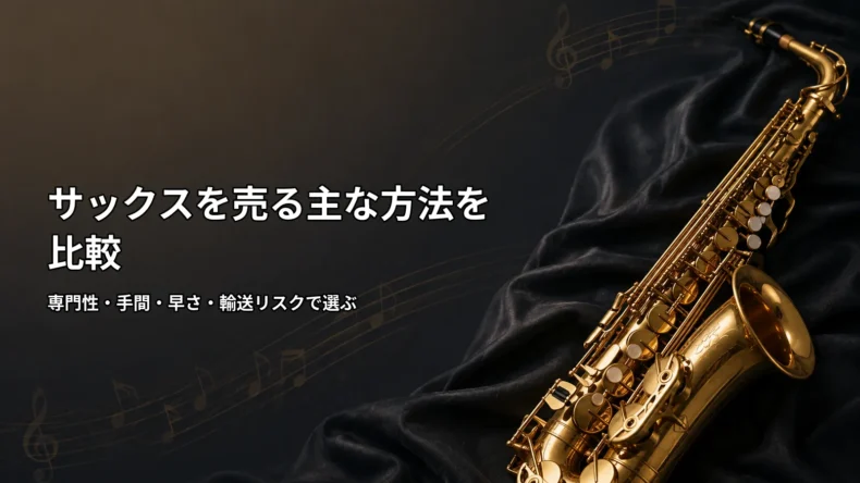 サックスを売る主な方法を店頭・宅配・出張や個人売買などで比較した方法別のイメージ